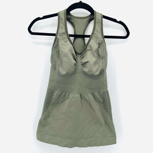 Lululemon Athletica Heart Beat Monitor Tank Womens 2 Green Running Logo Gym HiiT